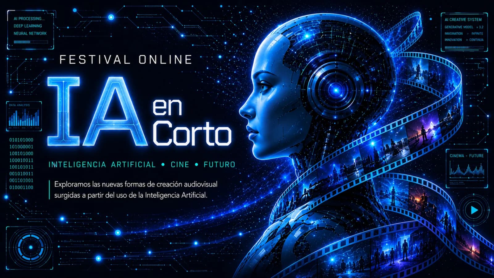 IA en Corto, Festival online de Cortometrajes creados con Inteligencia Artificial.